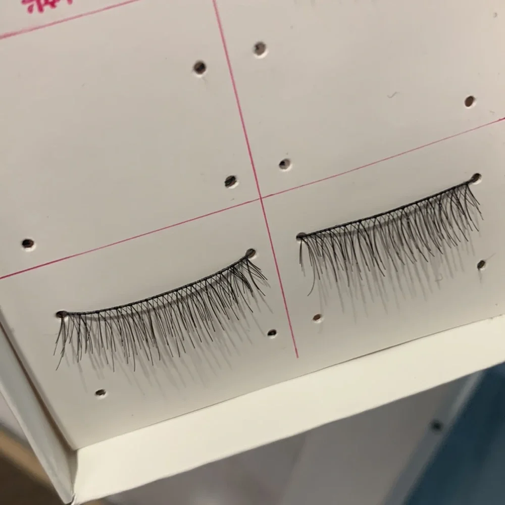3 Pairs Mid-Long Natural Look Black False Glue On